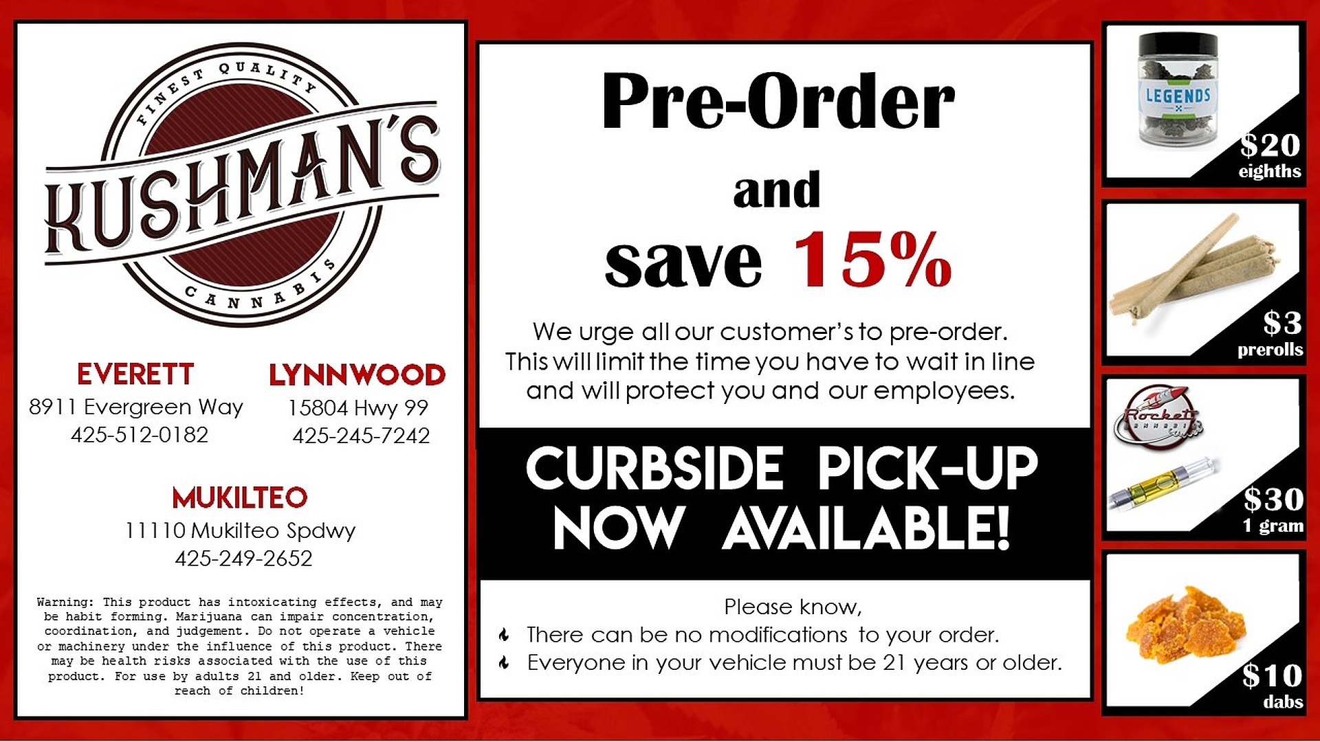 Kushman's Lynnwood Menu Leafly